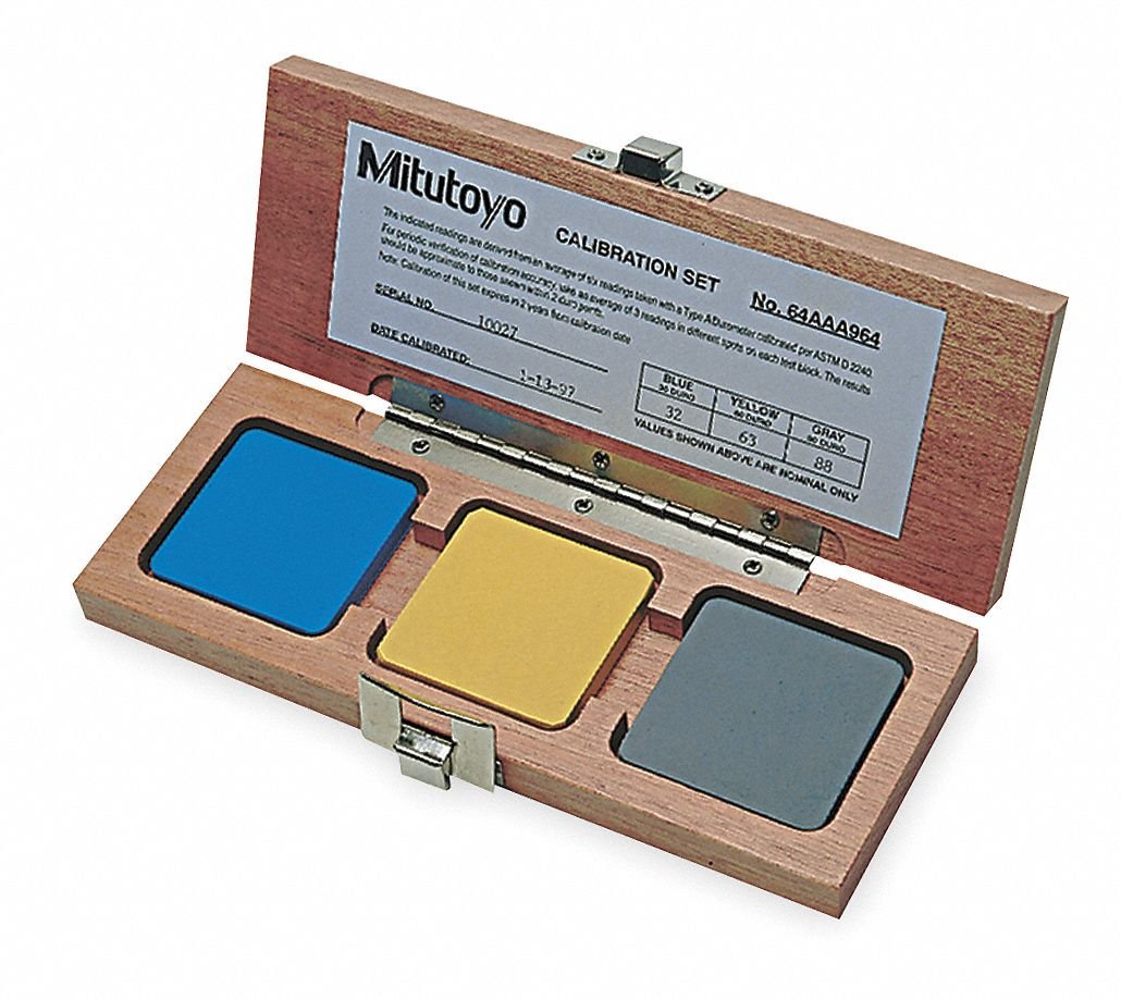 Mitutoyo 64AAA964 Test blok seti (kauçuk) Sertlik 30, 60, 90 Shore A