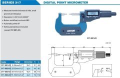 Dijital Nokta Uçlu Mikrometre 317 Serisi