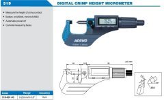 Kenar Yüksekliği Mikrometresi 319 Serisi