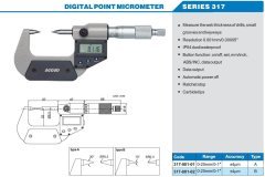 Dijital Nokta Uçlu Mikrometre 317 Serisi Tip A