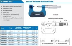 Mekanik Bölüm Dairesi Mikrometresi 343 Serisi