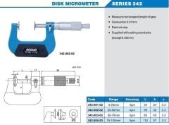 Mekanik Disk Uçlu Mikrometre 342 Serisi
