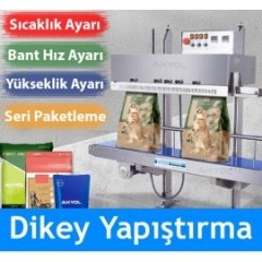 Hualian 1370 LD DİKEY Yürüyen Bantlı Otomatik Folyo ve Naylon Yapıştırma Makinası(Telefon ile sipariş veriniz)