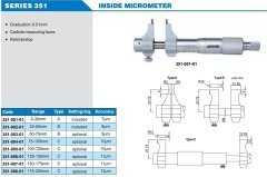 Mekanik İç Çap Mikrometresi 351 Serisi