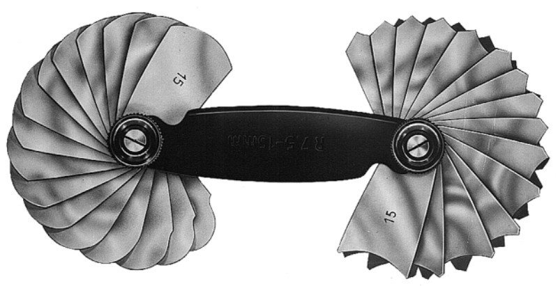 BİLMAKSAN 5161103 RADYUS MASTARI (Konkav ve konvex /kilitleme başlığı)Boyut 15,5-25,0 mm