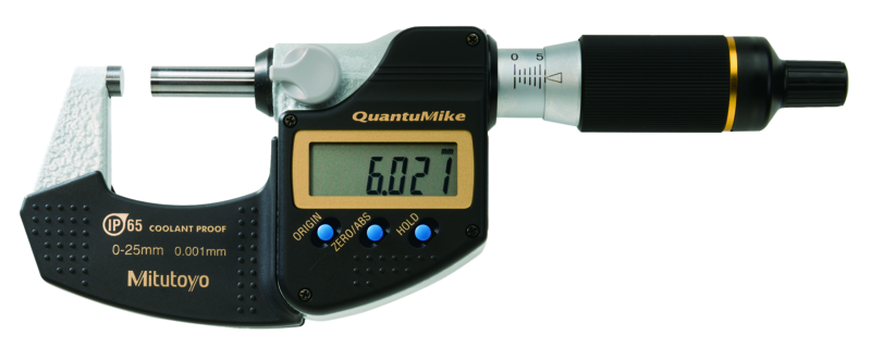 Mitutoyo PROMO003 Dijital ABS Kumpas Soğutma Sıvısı Geçirmez IP67 150 mm Dijital Mikrometre QuantuMike IP65 0-25 mm