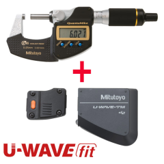 Mitutoyo PROMO008 Dijital Mikrometre QuantuMike IP65 0-25 mm U-WAVE-TMB dahil Bağlantı Ünitesi
