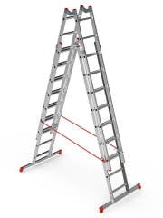 (247X2=494 CM) 2 Kademeli Endüstriyel Merdiven (Sürgülü) 2X9