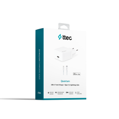 2SCS22B ttec SmartCharger PD Seyahat Hızlı Şarj Aleti 20W Beyaz