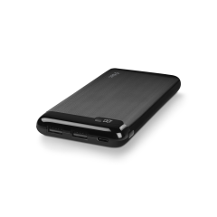 2BB183S ttec PowerSlim LCD 10.000 mAh Taşınabilir Şarj Aleti / Powerbank USB-C Giriş/Çıkış Siyah