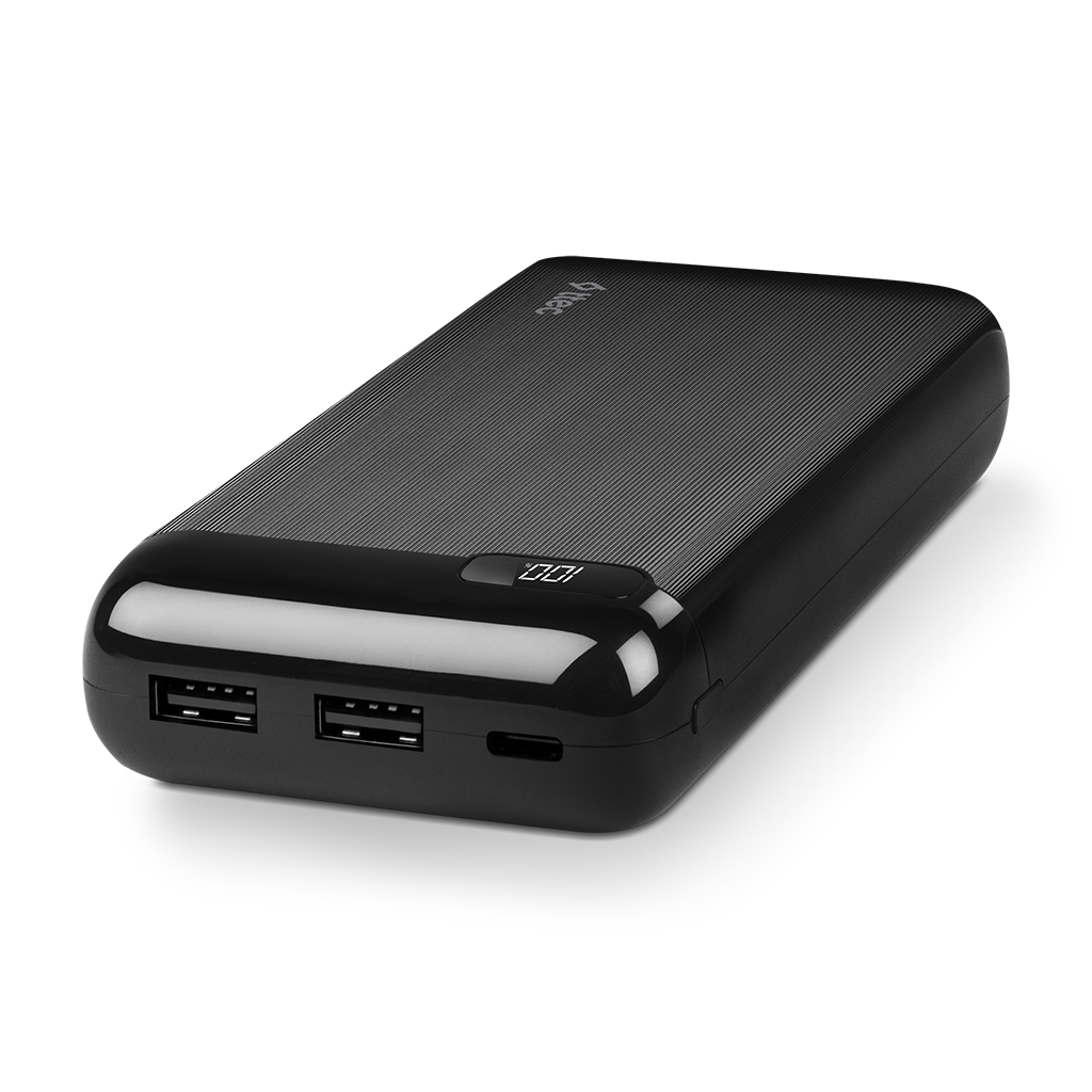 2BB184S ttec PowerSlim LCD 20.000 mAh Taşınabilir Şarj Aleti / Powerbank USB-C Giriş/Çıkış Siyah