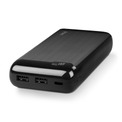 2BB184S ttec PowerSlim LCD 20.000 mAh Taşınabilir Şarj Aleti / Powerbank USB-C Giriş/Çıkış Siyah