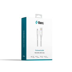 2DKX03MG ttec ExtremeCable Ekstra Dayanıklı Micro USB Şarj Kablosu 150cm Gümüş