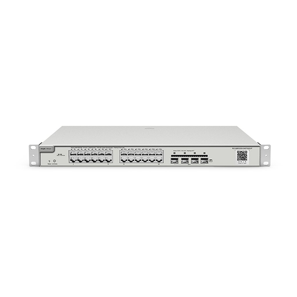 Reyee RG-NBS3200-24GT4XS-P 24 Portlu, 10/100/1000 Gigabit, L2 Yönetilebilir Switch, 4*10G SFP, 24 Port PoE (370W)