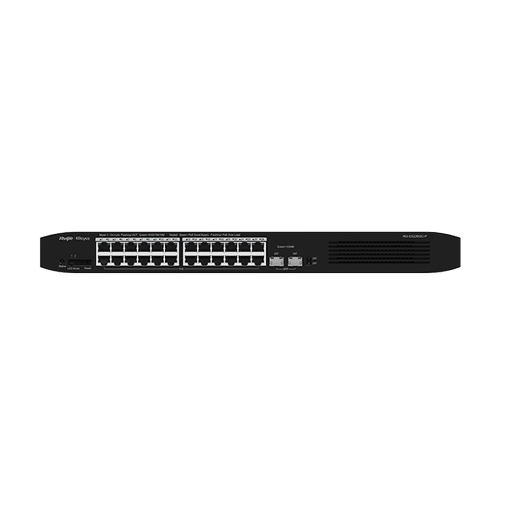 Reyee RG-ES226GC-P 24 Portlu, 10/100/1000 Gigabit, Yönetilebilir Switch, 2 SFP, 24 Port PoE+ (370W)