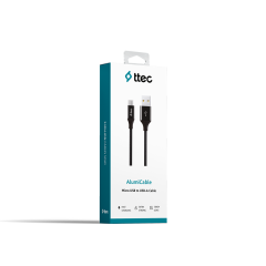 2DK11 ttec AlumiCable Micro USB Şarj Kablosu Siyah