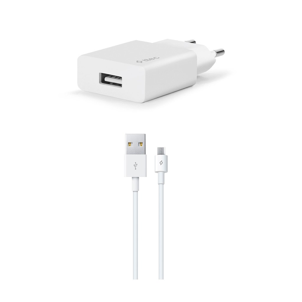 2SCS20MB ttec SmartCharger Seyahat Şarj Aleti 2.1A + Micro USB Kablo Beyaz
