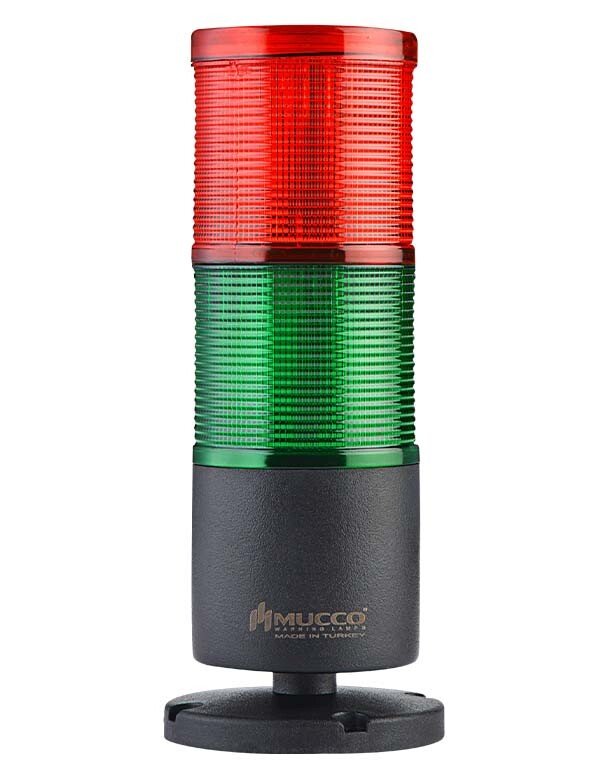 Mucco 2 Katlı Sabit Kolon Işık 24v DC Kırmızı - Yeşil SNT-7024-S2