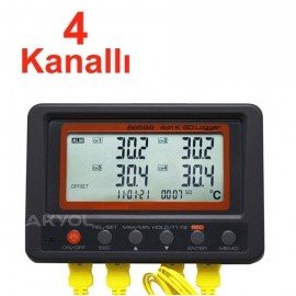 AZ 88598 K Tipi Sıcaklık Kayıt Cihazı 4 Kanallı Datalogger