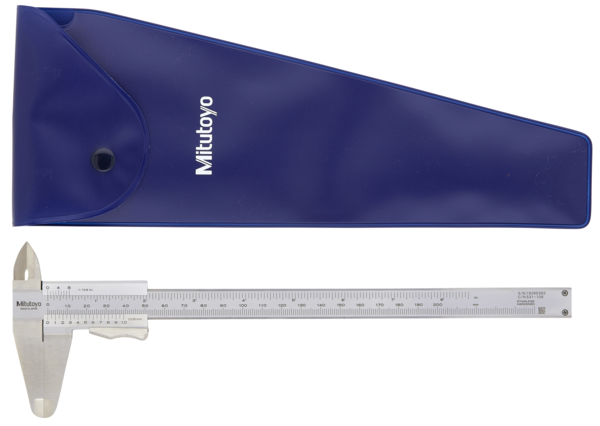 Mitutoyo 531-108 Başparmak Kelepçeli Sürmeli Kumpas 0-200mm / 0-8 '', 0,05mm, Metrik / İnç