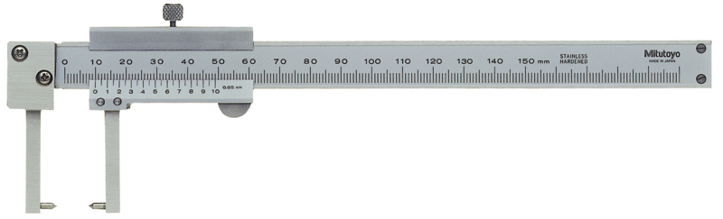 Mitutoyo 536-152 Sürmeli Boyunlu Kumpas Noktalı Çene Dış 0-150mm, 0,05mm, Metrik