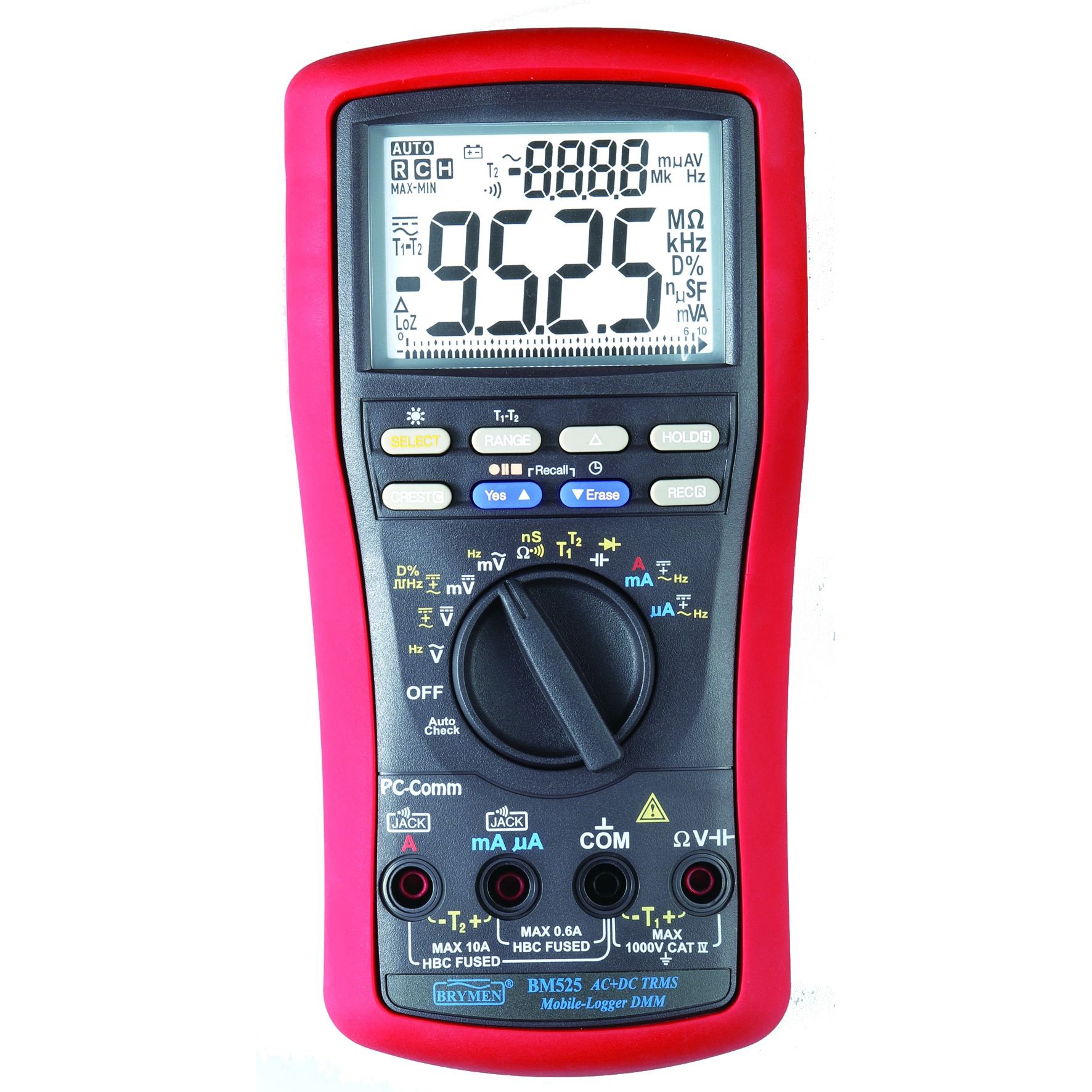Brymen BM-525s - 10.000 Count 4 Digit AC-DC True Rms Datalogger Multimetre