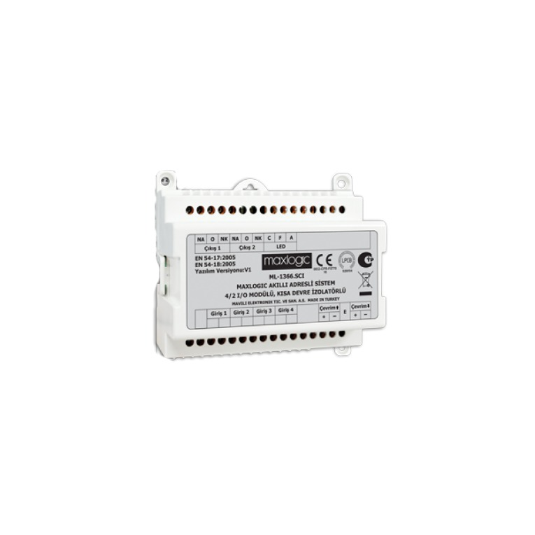 Mavili ML-1361.SCI Maxlogic Akıllı Adresli Sistem Röle Kontrol Modülü 1 Çıkış, Kısa Devre İzolatörlü