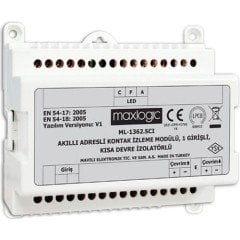 Mavili ML-1362.SCI Maxlogic Akıllı Adresli Sistem Kontak İzleme Modülü, 1 Giriş, Kısa Devre İzolatörlü