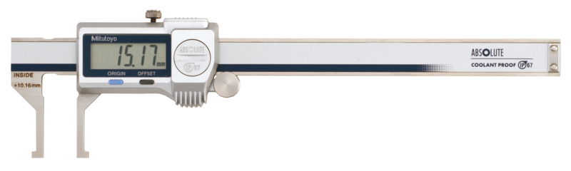 Mitutoyo 573-645-20 Dijital ABS İç Kumpas 10,1-160 mm, IP67, Başparmak Silindir