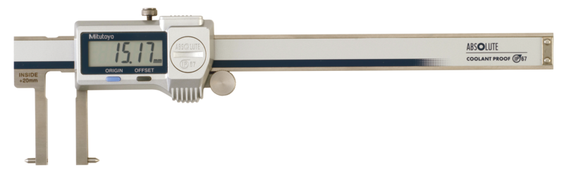 Mitutoyo 573-646-20 Dijital ABS İç Nokta Çeneli Kumpas 20,1-170mm, IP67, Başparmak Silindiri