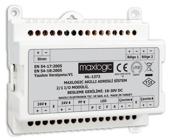 Mavili ML-1373 Maxlogic Akıllı Adresli Sistem Modül, 2 Bölge İzleme, 1 Siren Çıkışı