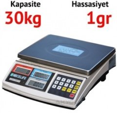 JCS-A Dijital Sayıcı Terazi - Hassasiyet: 1 gr. Max: 30 kg.