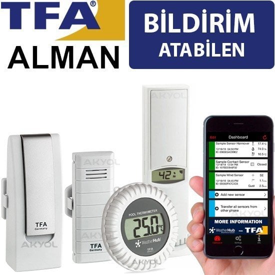 TFA WH3310 Havuz Sıcaklık ve Ortam Sıcaklık Nem Ölçer Set