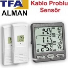 TFA 30.3062.10 TRIO Kablosuz İç ve Dış Ortam Sıcaklık Ölçer