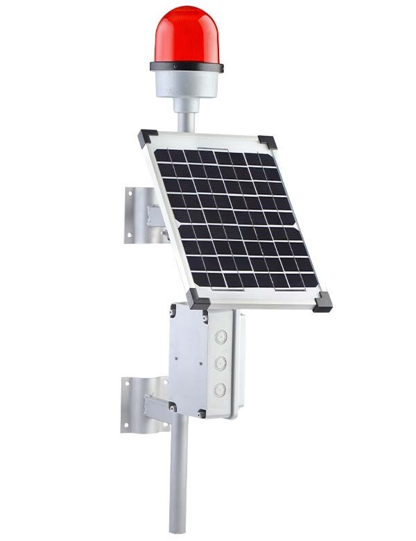 Mucco Duvara Montaj Solar Panelli Uçak İkaz Lambası Flaşör / Sabit Işık SNT-U125-SL25