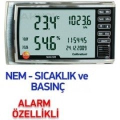 Testo 622 Nem Sıcaklık ve Basınç Ölçer ''Alarmlı''