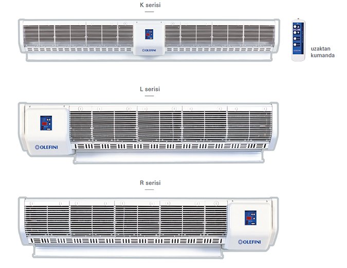 OLEFINI ELEKTRİKLİ ISITICILI HAVA PERDELERİ Ticari Tip Serisi