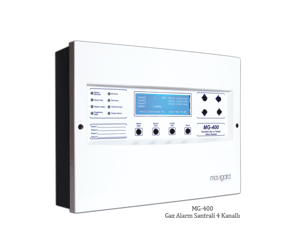 Mavili MG-400 Mavigard Gaz Alarm Santrali 4 Kanallı