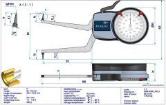H260 Mekanik İç Çap Kanal Komparatörü 60-80 mm