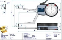 H280 Mekanik İç Çap Kanal Komparatörü 80-100 mm