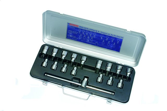1/2'' lokmalı allen uç ve star (tork) uç takımı 17 parça