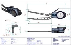 H440 Mekanik İç Çap Kanal Komparatörü 40-90 mm