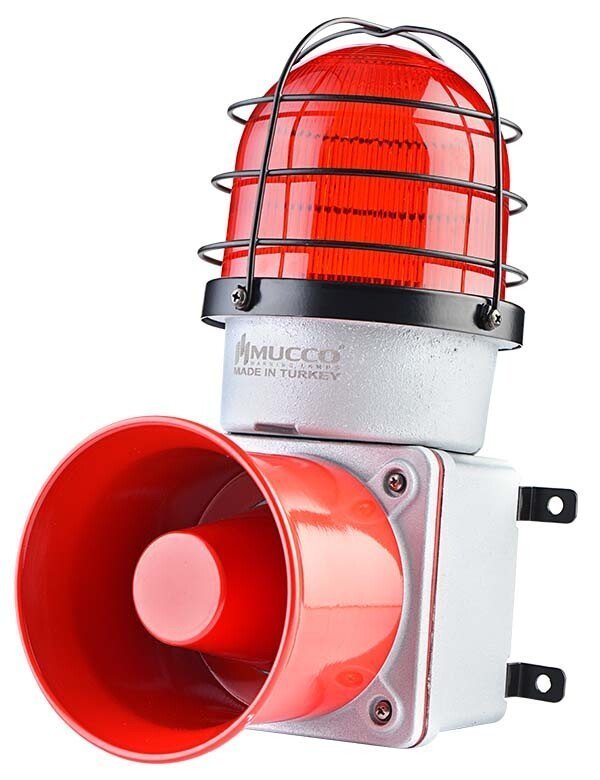 Mucco E125 Serisi 7 Sesli Çakar-Kafesli Endüstriyel Siren SNT-E12513-D