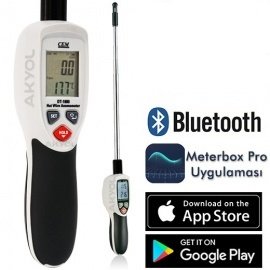 CEM DT 1880 Teleskobik Problu Kızgın Tel Hava Hızı ve Sıcaklık Ölçer Anemometre (Kayıt Özellikli)