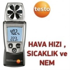 Testo 410-2 Anemometre (Hız+Sıcaklık+Nem)