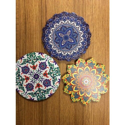 Ata Store 3'lü Bardak Altlığı Mandala Desenli