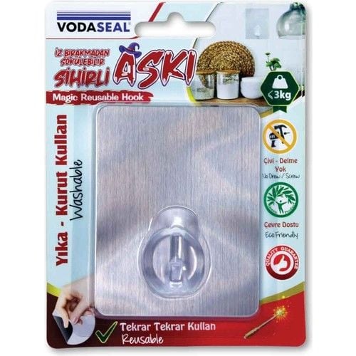 VODASEAL TAK SÖK SİHİRLİ KARE ASKI -GRİ