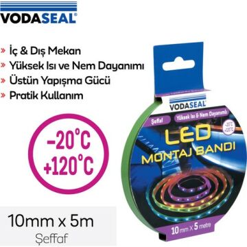 VODASEAL 10 MM X 5 MT VHB ŞEFFAF LED BANT