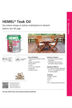 HEMEL 2,5 Lt.TEAK OİL TİK YAĞI