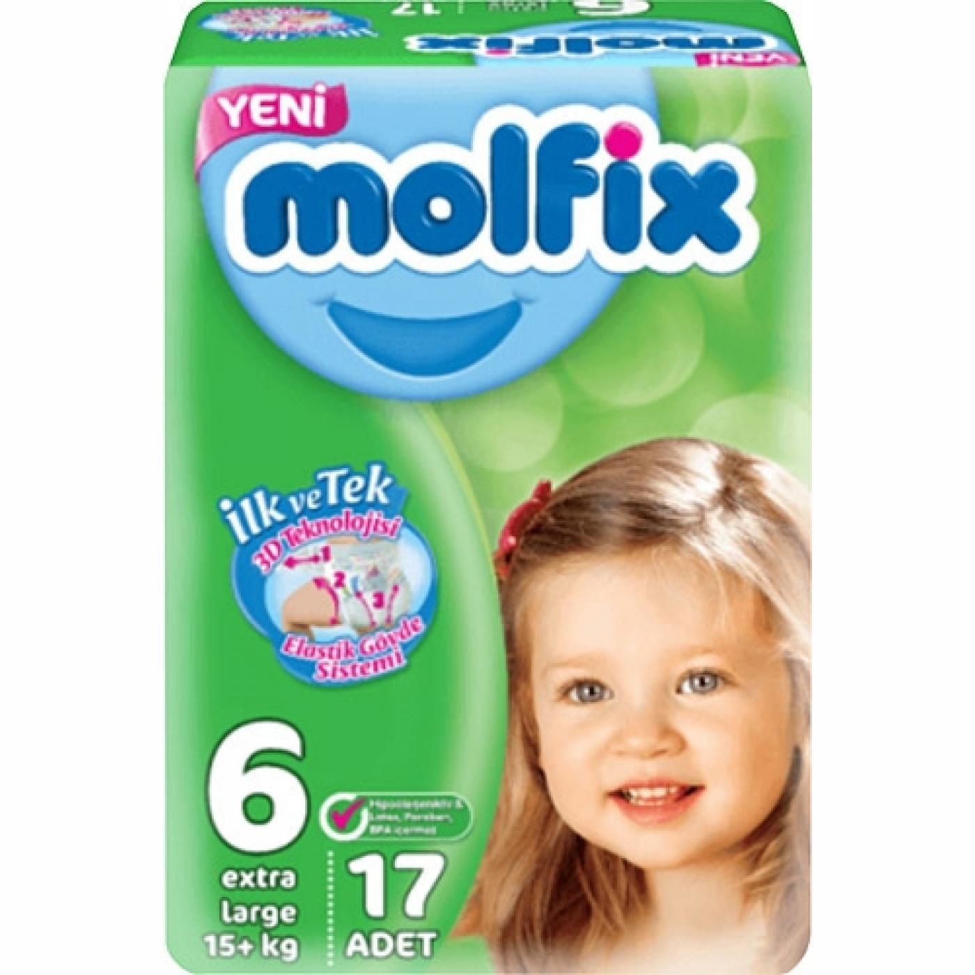 MOLFİX BEZ NO:6 (15+ KG) 17 ADET